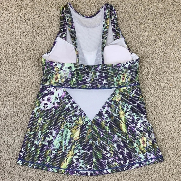 Lululemon purple and green floral running in the city tank sz 8 - Picture 8 of 11